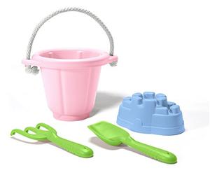 Green Toys Sand Play Set, Pink | Made in the USA from 100% Recycled Plastic, No BPA, Phthalates or PVC, Encourages Creative & Imaginative Play