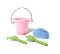 Green Toys 4 Piece Sand Play Set, With Pink Bucket And Accessories