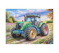 Green Tractor Farm 500 Piece Jigsaw Puzzle for Adults Rainy Day Activity Mindful Relaxation Precision Cut Pieces Unique Gift Wall Art Decor 500 PCS