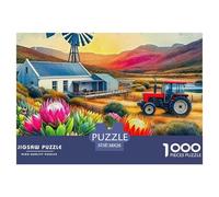 Green Tractor in A Sunny Farm Field Thick Cardboard Pieces Excellent for Training Memory, Concentration And Logical Thought Process 38x26cm/1000pcs