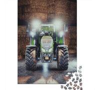 Green Tractor in Hay Barn 1000-Piece Jigsaw Puzzle for Adults, 70x50cm/1000pcs, Quiet Home Activity, Weekend Downtime And Year-Round Leisure