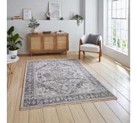 Green Traditional Abstract Bordered 10mm Thick Stain-Resistant Rug For Bedroom, Living Room, Dining Room-120Cm X 170Cm
