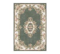 Green Traditional Rug, Bordered Floral Rug, Handmade Wool Rug With 20mm Thick, Green Rug For Dining Room-200Cm X 285Cm