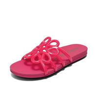 Green Translucent Rubber Women's Comfortable Flat Sandal, Magenta Transluscent Tpu, 5 UK