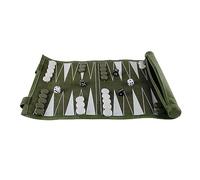 Green Travel Roll Up Backgammon Set 13 Inch
