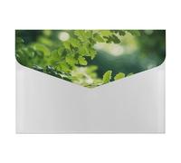 Green Tree Background Folder Water-Resistant Accordion Files Organizer Moisture-Proof Expanding File Folder Pockets Reusable Clear File Folders Files Bags Document Holder