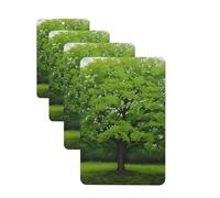 Green Tree Car Air Fresheners Cards Set of 4 Pieces Personalized Car Fresheners Gifts for Men Women Auto Aromatherapy Tablets Hanging Scented Cards for Wardrobe Bathroom