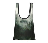 Green Tree Landscape Print Foldable Reusable Grocery Bag Lightweight Shopping Tote for Groceries Travel Beach Eco-Friendly Compact Adventure Tote