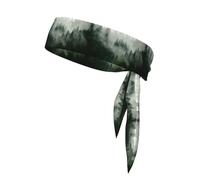 Green Tree Misty Landscape Print Ninja Headbands,Adjustable Head Tie For Men, Sports Sweatband For Yoga Running Basketball