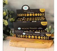 Green Tree Moon Phases - Premium Masala Incense Sticks | 3 Pack Set with JRose Burner | Lunar Energy & Spiritual Balance