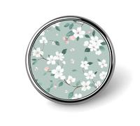 Green Tree Pattern Lapel Pin, Metal Round Badge Lightweight, Fashionable Brooch Pins for Clothing, Ideal Gift for Family & Friends