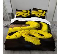 Green Tree Python Double Bedding Set Animals Double Duvet Cover Set Microfibre Duvet Cover Luxury Bedding 3D Printed Quilt Cover with 2 Pillow Cases 50x75cmH1276