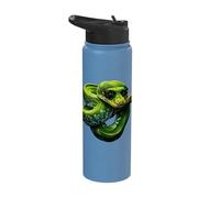 Green Tree Python Owner Reptiles for Snake Lover Stainless Steel Insulated Water Bottle