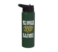 Green Tree Python Owner Reptiles Snake Lover Danger Noodle Stainless Steel Insulated Water Bottle
