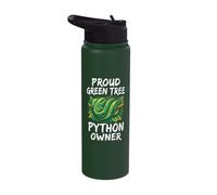 Green Tree Python Owner Reptiles Snake Lover Men and Women Stainless Steel Insulated Water Bottle