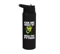 Green Tree Python Owner Reptiles Snake Lover Men and Women Stainless Steel Insulated Water Bottle