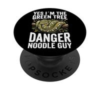 Green Tree Python Owner Snake Lover Danger Noodle Guy Men PopSockets Adhesive PopGrip