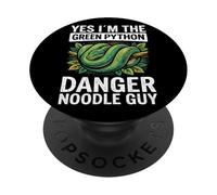 Green Tree Python Owner Snake Lover Danger Noodle Guy Men PopSockets Adhesive PopGrip