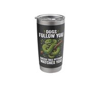 Green Tree Python Owner Snake vs. Dog Lover Men and Women Stainless Steel Insulated Tumbler