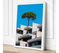 Green Tree Rising Canvas Wall Art Print 24x16 Inch