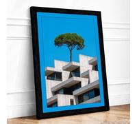 Green Tree Rising Modern Framed Wall Art Print A3 (42×29.7cm) Black, Wall Decor for Living Room, Bedroom, Office & Home, Ready to Hang, Art Gift