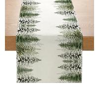 Green Trees Christmas Table Runner Pine Tree Forest Christmas Table Tunners Xmas Winter Holiday Kinchen Dining Table Decoration for Home 13x108 Inch