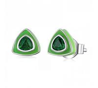 Green Triangle Stud Earrings for Women Style Ear Studs Fine Jewelry Birthday