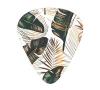 Green Tropica Printed,12 Pcs Guitar Pick,3 Different Thickness Plectrums for Acoustic Guitar Bass Ukulele (0.46mm 0.96mm 0.71mm)