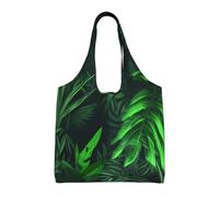 Green Tropical Jungle Plant Canvas Tote Bag for Women Reusable Shopping Grocery Bags with Handles Cloth bags