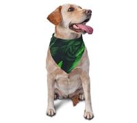Green Tropical Jungle Plant Dog Bandana Pet Scarf Accessories for Small Medium Dogs Cats Photo Prop, Triangle Pet Bandanas Adjustable Puppy Bib Washable Dog Kerchief Puppy Neckerchief