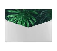 Green Tropical Jungle Plant Expanding File Folder 6 Pockets Accordion File Organizer Portable Letter A4 Size Folders with Snap Closure for Document Paper Receipt Office Supplies