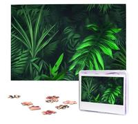 Green Tropical Jungle Plant Jigsaw Puzzle for Adults Challenging Wooden Puzzles 1000 Pieces Personalized Photo Puzzle Picture Jigsaws Custom Jigsaw Puzzles for Birthday