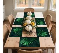 Green Tropical Jungle Plant Placemats Non-Slip Heat Resistant Table Mats Flax Washable Cloth Place Mats Easy to Clean Premium Placemat for Kitchen Dining Table Decor Party Outdoor