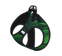 Green Tropical Jungle Plant Print Harness Leash Set For Cats And Dogs, Reflective Adjustable, Soft Breathable Mesh Vest With Escape-Proof Lead, For Small Pets And Kitten Puppies