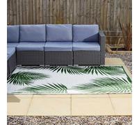 Green Tropical Leaf Outdoor Garden Reversible Rug Marco Paul Green 150cm x 210cm