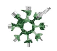 Green Tropical Leaves 19-in-1 Snowflake Multi Tool, Stainless Steel Metal Snowflake Multitool with Keychain, Compact & Portable Tools for Outdoor Camping Survival Daily Use Gift for Men