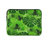 Green Tropical Leaves Frog Computer Case for Laptop, Slim 15.6 Laptop Sleeve for Women Men