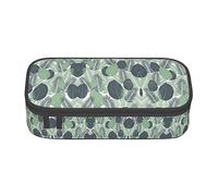 Green Tropical Leaves Large Pencil Case for Girls and Boys, Aesthetic Pencil Bag with Multi Compartments for Adults, Office Stationary Organizer Practical for Kids Teenage Women Men
