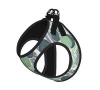 Green Tropical Leaves Print Pet Leash Vest,Breathable Mesh Pet Harness, Reflective For Small Medium Dogs Safe Easy Walking