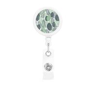 Green Tropical Leaves Print Retractable Badge Holder, Cute Nursing Badge Reel, Badge Clip Id Card Holders