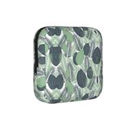 Green Tropical Leaves Print Sanitary Napkin Storage Bag, Portable Holder for Pads, Period Pouch for Teen Girls, Reusable Sanitary Bag