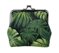 Green Tropical Leaves Print Versatile Coin Purse Exquisite Mini Wallet Cute Change Pouch for Any Occasion