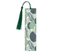 Green Tropical Leaves Wooden Bookmark Birthday Present Tassels Crafts Perfect Decoration for Bookmarks