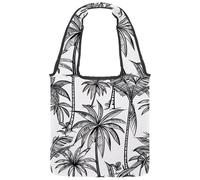 Green Tropical Palm Leaves Seamless Pattern Canvas Tote Bag for Women, Medium Reusable Grocery Totes Washable and Eco-friendly