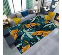 Green Tropical Plant Leaves Banana Leaves Area Rugs For Living Room 3D 160 X 230 Cm Printed Flannel Carpets, Extra Large Size Soft Rugs Anti Slip Floor Mats For Bedroom Kids Room Decor -8L0C9F5M8C7F6