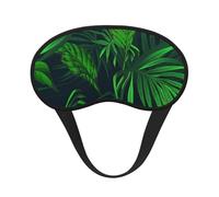 Green Tropical Plant Print Sleep Mask for Side Sleepers Cute Blackout Eye Mask Shades Cover for Home or Travel