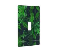 Green Tropical Plant Print Switch Plate Covers,1 Gang Wall Plate Single Toggle Light Switch Cover Plate