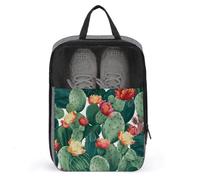 Green Tropical Plant Shoe Bag Travel Shoe Organizer Water-Resistant Shoe Pouch with Zipper Sneaker Dust Bag, gray, One Size, Modern