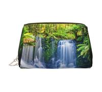 Green Tropical Plants and Waterfall Toiletry Pouch, Travel-Friendly Makeup Organizer for Makeup Brushes, Lipsticks