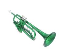 Green Trumpet Bb Flat Exquisite Durable Trompete Mouthpiece Gloves Strap Case Accessories